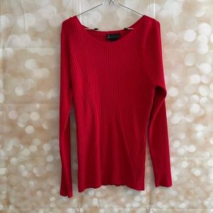 Lane Bryant Bright Red Ribbed Sweater